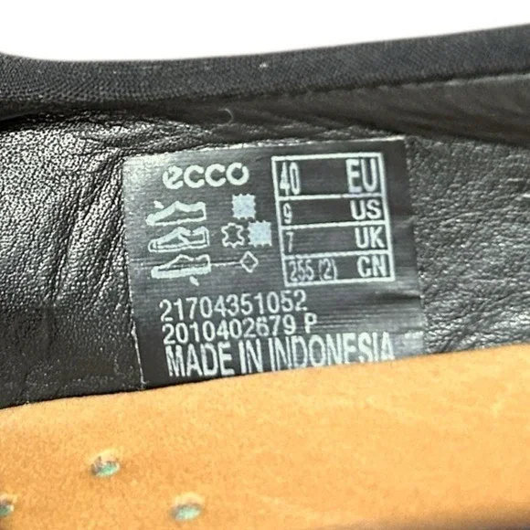 ECCO Felicia Black Slip On Wedge Loafer Women 9 Stretch Textile Comfort Shoes - Picture 7 of 9